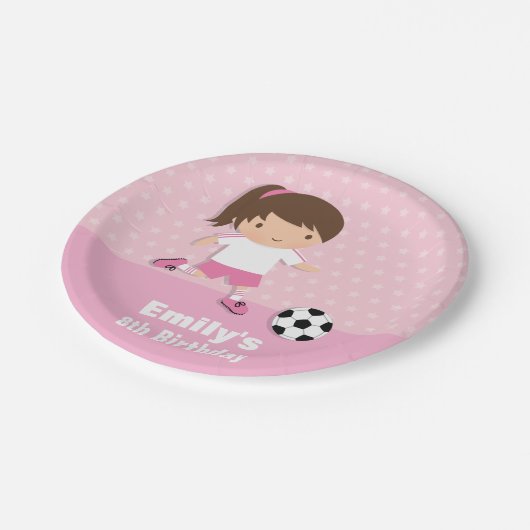 Girl Pink Birthday Party Supplies Borden Papieren Bordje (Gekanteld)