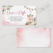 Girl Pink Boerderij Baby shower Diaper Raffle Encl Informatiekaartje (Voorkant / Achterkant)