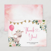 Girl Pink Boerderij Baby shower Hartelijk dank Bedankkaart (Voorkant / Achterkant)