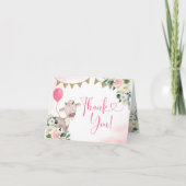Girl Pink Boerderij Baby shower Hartelijk dank Bedankkaart (Voorkant)