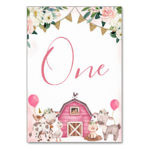 Girl Pink Boerderij Baby shower Kaart
