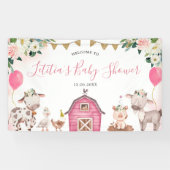 Girl Pink Boerderij Baby shower Large Banner Sign (Horizontaal)