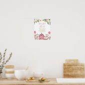 Girl Pink Boerderij Baby shower Pacifier Hunt Post Poster (Keuken)