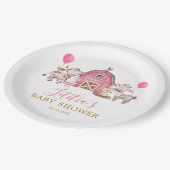 Girl Pink Boerderij Baby shower Paper Bord (Gekanteld)