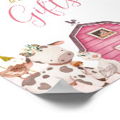 Girl Pink Boerderij Kaarten en cadeaubord Poster (Hoek)