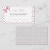 Girl Pink Bow Baby shower Diaper Raffle Card Informatiekaartje (Voorkant / Achterkant)