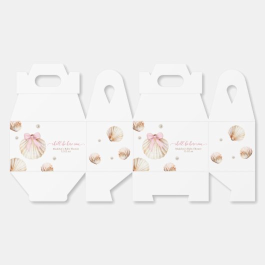 Girl Pink Bow Shell Baby Shower Bedankdoosjes (Ongevouwen)