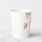 Girl Pink Bow Shell Baby Shower Paper Cups Papieren Bekers (Rechts)