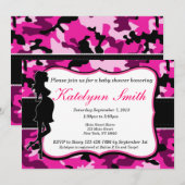 Girl Pink Camouflage Baby shower Uitnodiging (Voorkant / Achterkant)