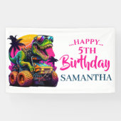 GIRL PINK Dino Jurassic Spandoek (Horizontaal)