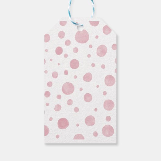 Girl Pink Elephant Ballon Baby shower Dank je Cadeaulabel (Achterkant)