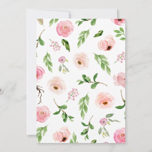 Girl Pink Farm Baby Shower Kaart (Achterkant)