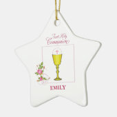Girl Pink First Heilige Communie, Chalice, Host, R Keramisch Ornament (Links)