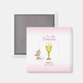 Girl Pink First Heilige Communie, Chalice, Host, R Magneet (Voorkant / Achterkant)