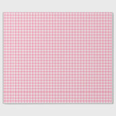 Girl Pink Gingham Birthday Wrapping Paper Cadeaupapier (Vlak)