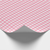 Girl Pink Gingham Birthday Wrapping Paper Cadeaupapier (Hoek)