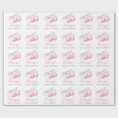 Girl Pink Glitter Pumpkin Gepersonaliseerd Baby sh Cadeaupapier (Vlak)