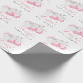 Girl Pink Glitter Pumpkin Gepersonaliseerd Baby sh Cadeaupapier (Hoek)