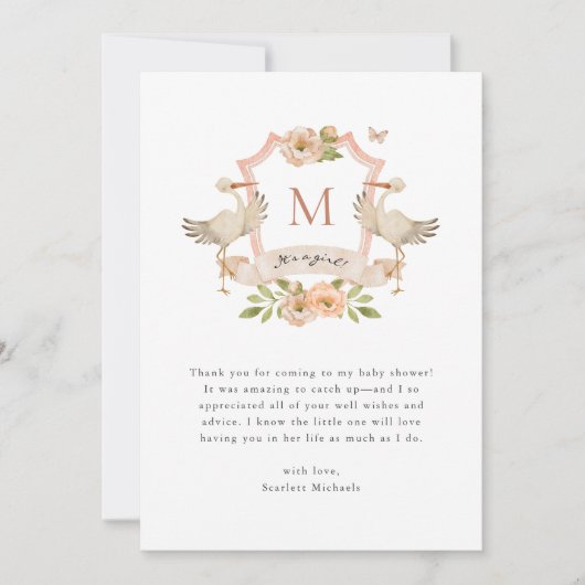 Girl Pink - Hartelijk dank Bedankkaart (Voorkant)