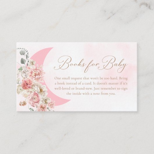 Girl Pink Moon Books voor Baby Informatiekaartje (Voorkant)