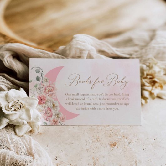 Girl Pink Moon Books voor Baby Informatiekaartje