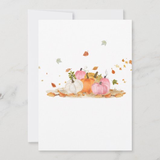 Girl Pink Pumpkin Truck Fall Birthday  Kaart (Achterkant)