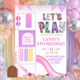 Girl Pink Purple Glitter Let's Play Indoor Playgro Kaart
