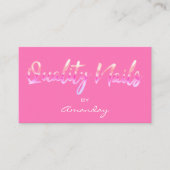 Girl Pink Quality Nail Script QR Code Logo Visitekaartje (Voorkant)