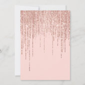 Girl Pink Rose Gold Glitter Fringe Baby shower Kaart (Achterkant)