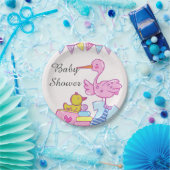 Girl Pink Stork Baby shower Paper Bord (Feest)