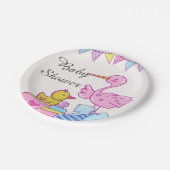 Girl Pink Stork Baby shower Paper Bord (Gekanteld)