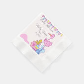 Girl Pink Stork Baby shower Paper Coined Napkin Servet (Hoek)
