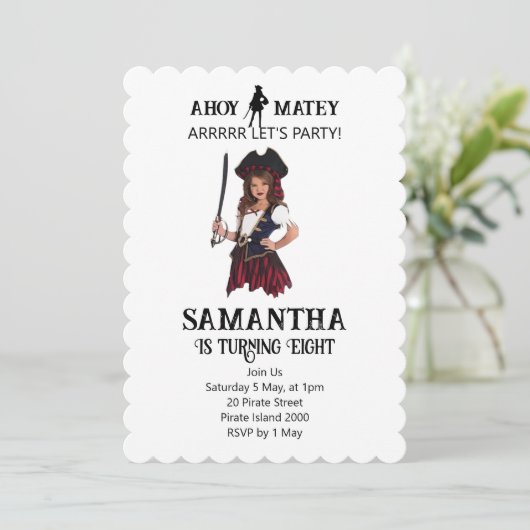 Girl Pirate Adventure Kaart (Staand voorkant)