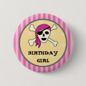 Girl Pirate Birthday Button (Voorkant)