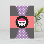 Girl Pirate Birthday Invitation for Kids Kaart (Staand voorkant)