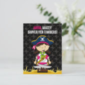 Girl Pirate Captain Briefkaart (Staand voorkant)
