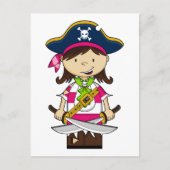 Girl Pirate Captain Briefkaart (Voorkant)