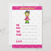 Girl Pirate Captain Party Invite Kaart (Achterkant)