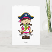 Girl Pirate Captain Wenskaart Kaart (Achterkant)