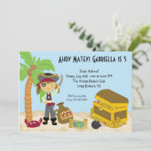 Girl Pirate op een eiland van geboorte Kaart (Staand voorkant)