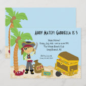 Girl Pirate op een eiland van geboorte Kaart (Voorkant / Achterkant)