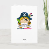 Girl Pirate Ship Scene 6e Verjaardag Kaart (Achterkant)