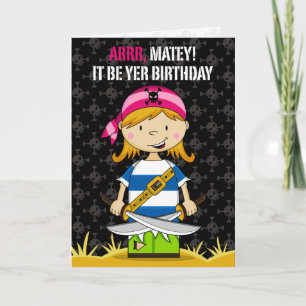 Girl Pirate Wenskaart Kaart
