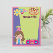 Girl Pizza Party Bedankt (Staand voorkant)