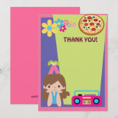Girl Pizza Party Bedankt (Voorkant / Achterkant)