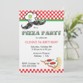 Girl Pizza Party Invitation Kaart (Staand voorkant)