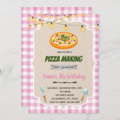 Girl pizzapmakerij bedankkaart (Voorkant / Achterkant)