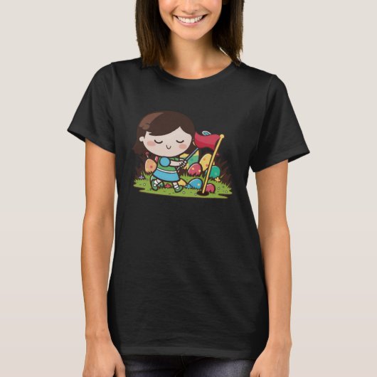 Girl Playing Golf Golf Easter T-shirt (Voorkant)