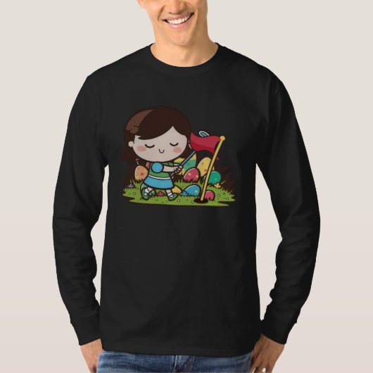 Girl Playing Golf Golf Easter T-shirt (Voorkant)