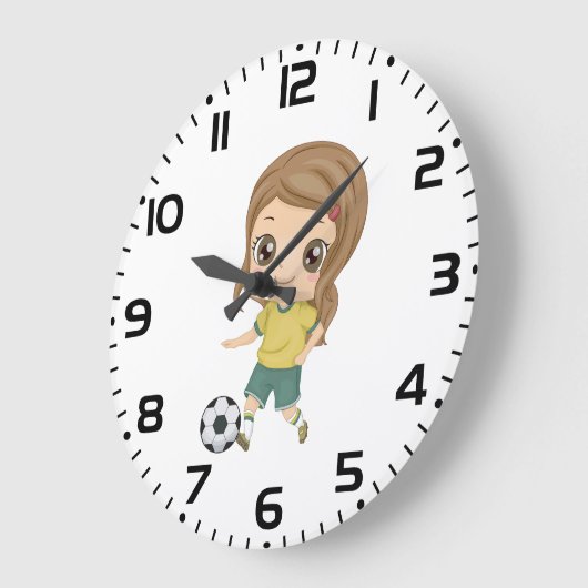 Girl Playing Soccer Adorable Kids Sports Grote Klok (Hoek)